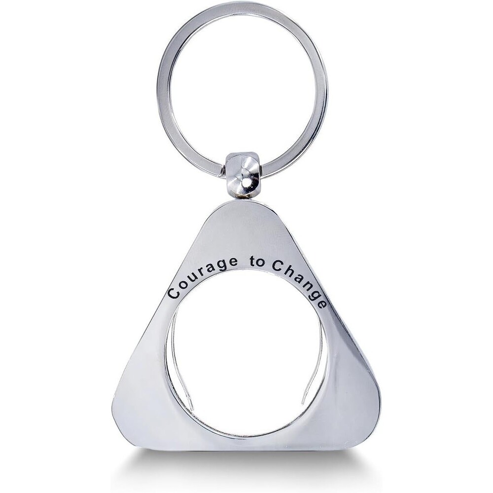 Courage to Change AA NA Coin Chip Holder Keychain Triangle Design